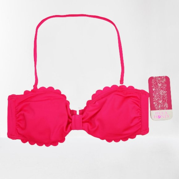 Hula Honey Other - Hula Honey M Pink Scallop Convertible Bandeau Top